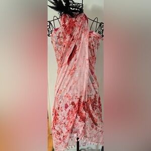 Peter Som Pink Coral Watercolor Floral Wrap